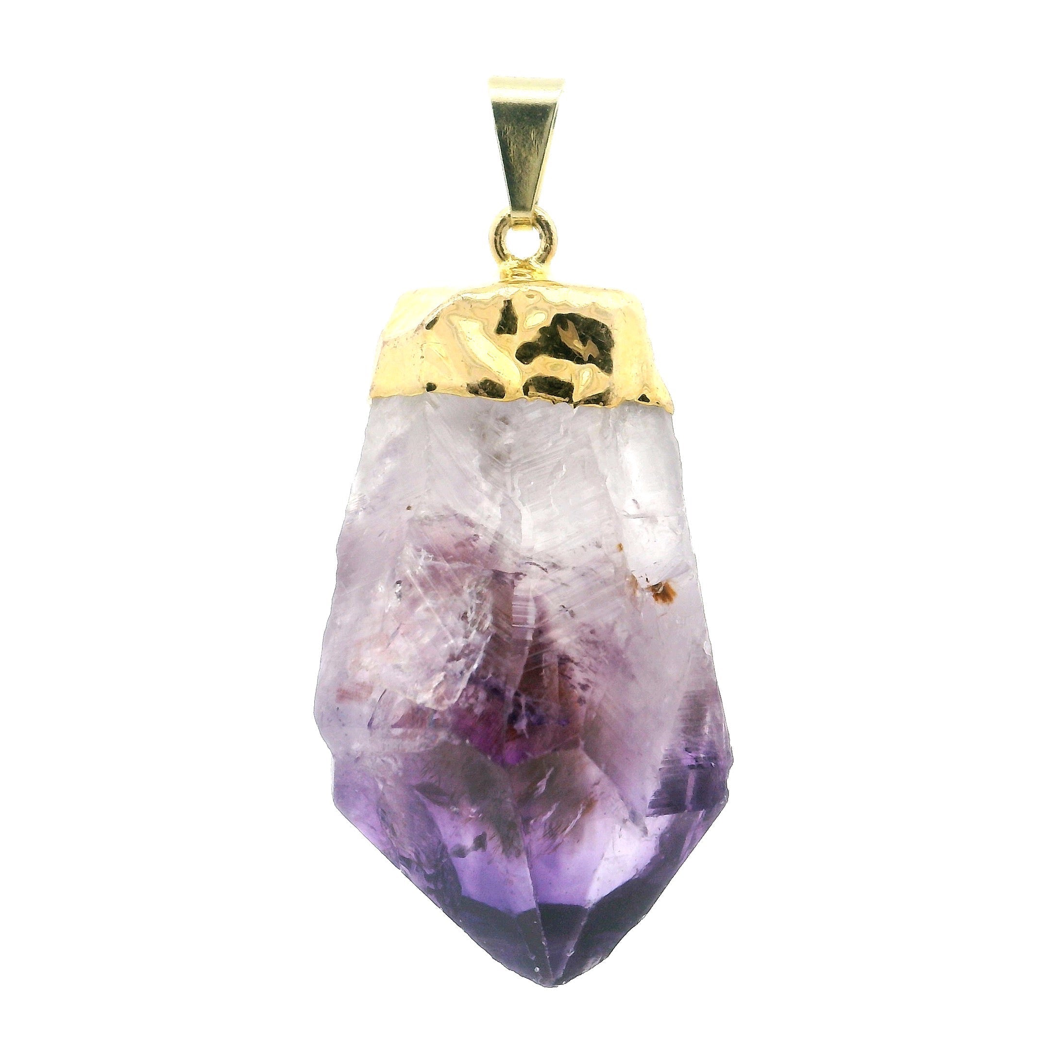 Amethyst Point Pendant with Plated Gold Cap | Gemstone Jewelry > Pendants | Wiccan Center