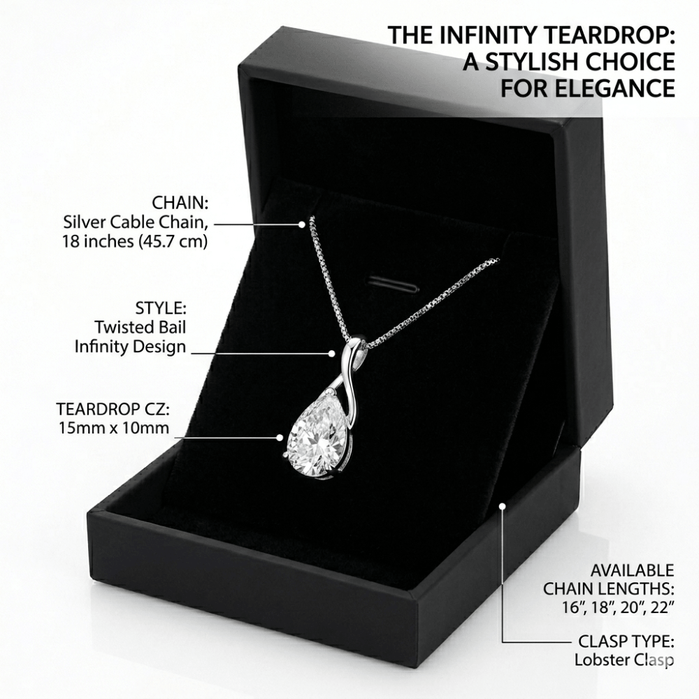 Angel Tears Drop Pendant Necklace – Silver Plated Diamond Look Clavicle Jewelry for Women