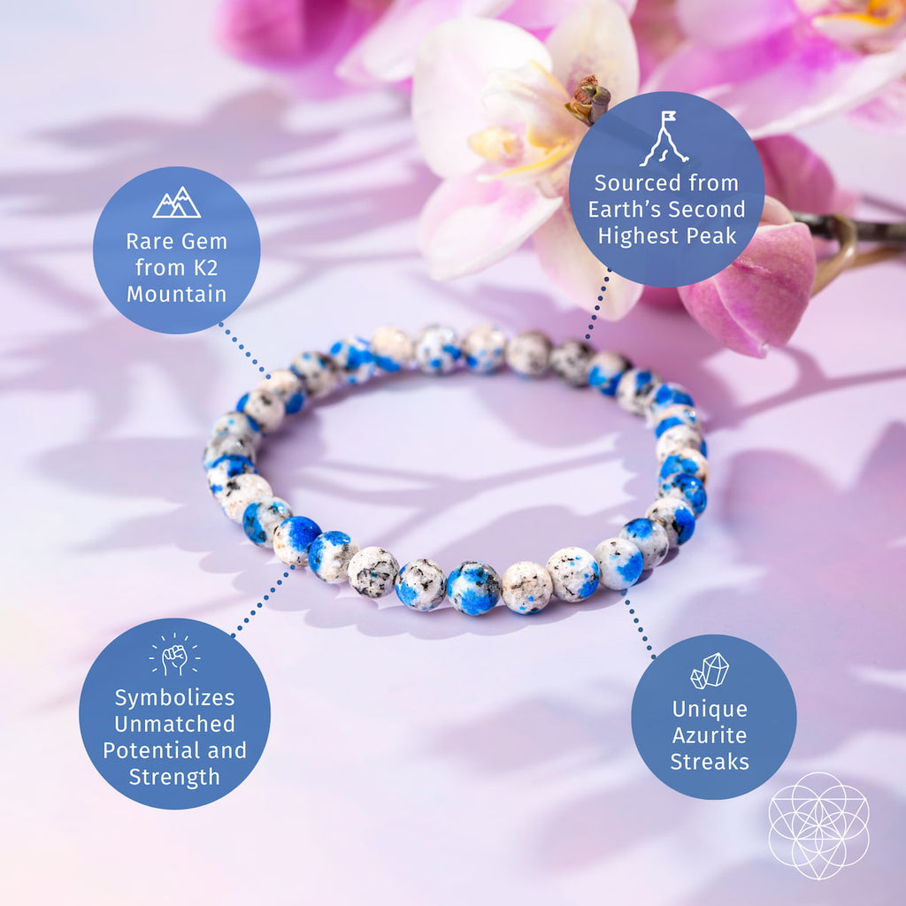 Rare K2 Stone Bracelet of Spiritual Adventure | 6mm | Bracelet | Wiccan Center