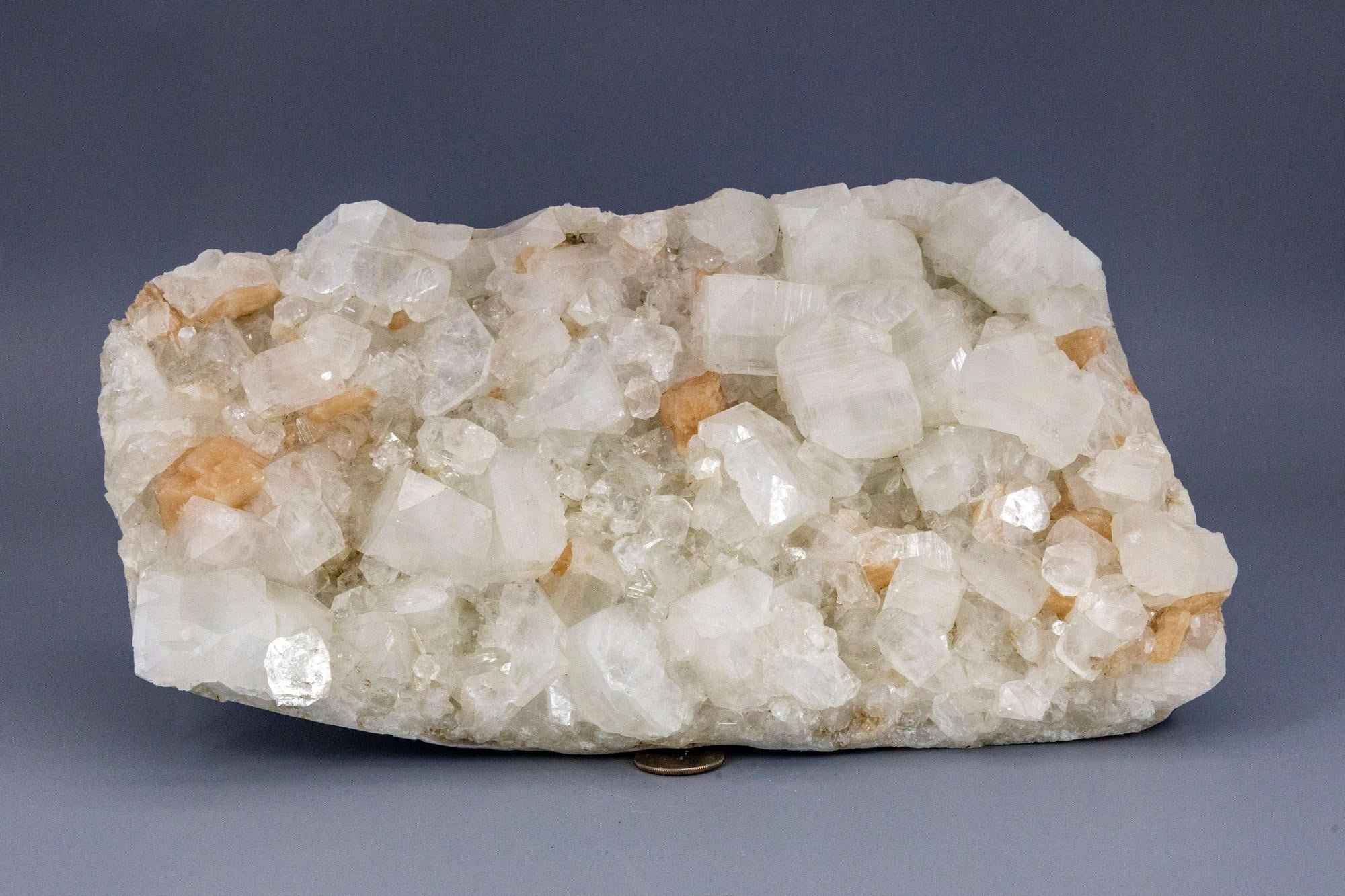 Apophyllite with "peach" Stilbite "XXL" Cluster