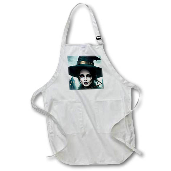 Apron - Bewitching witch lady, misty background. Black magic. Halloween gift Alexis Design - Holidays Halloween