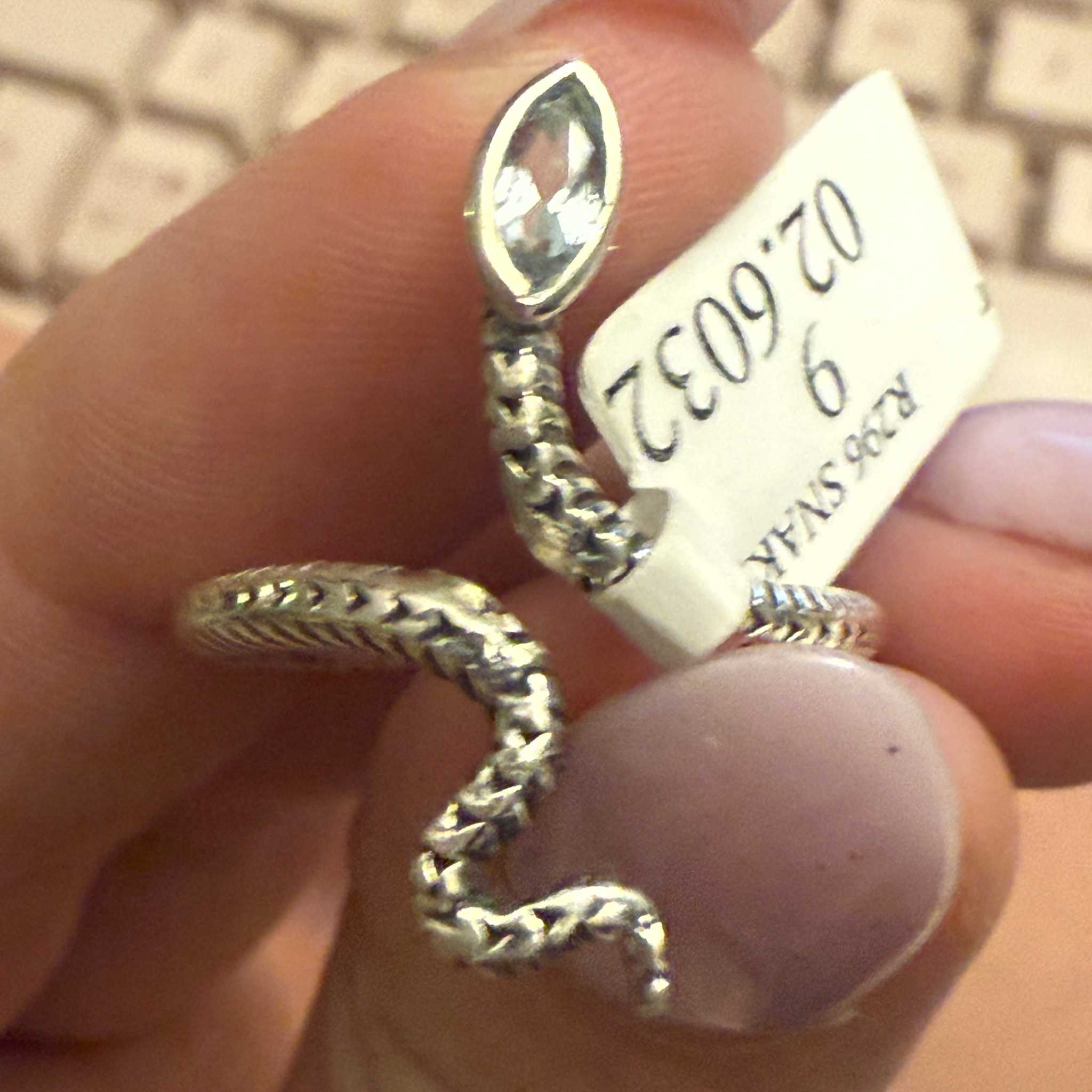 Gemstone Snake Ring - Sterling Silver or Gold Vermeil | Rings | Wiccan Center
