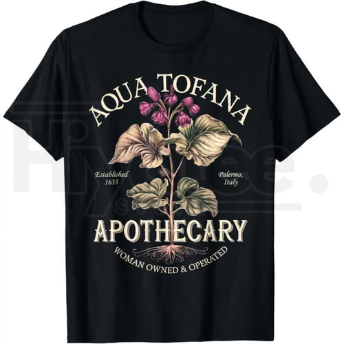 "Aqua Tofana" – Funny Feminist Apothecary Vintage Graphic Top | T-Shirt | Wiccan Center