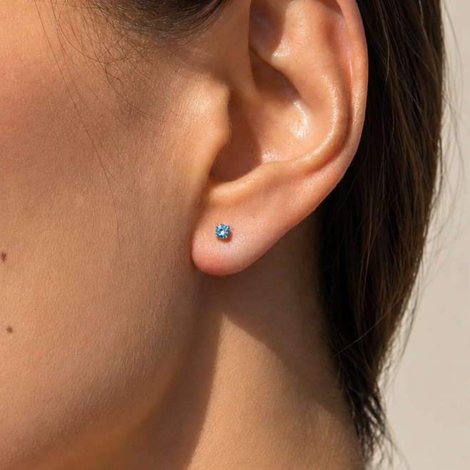 Aquamarine Swarovski Crystal Stud Earrings