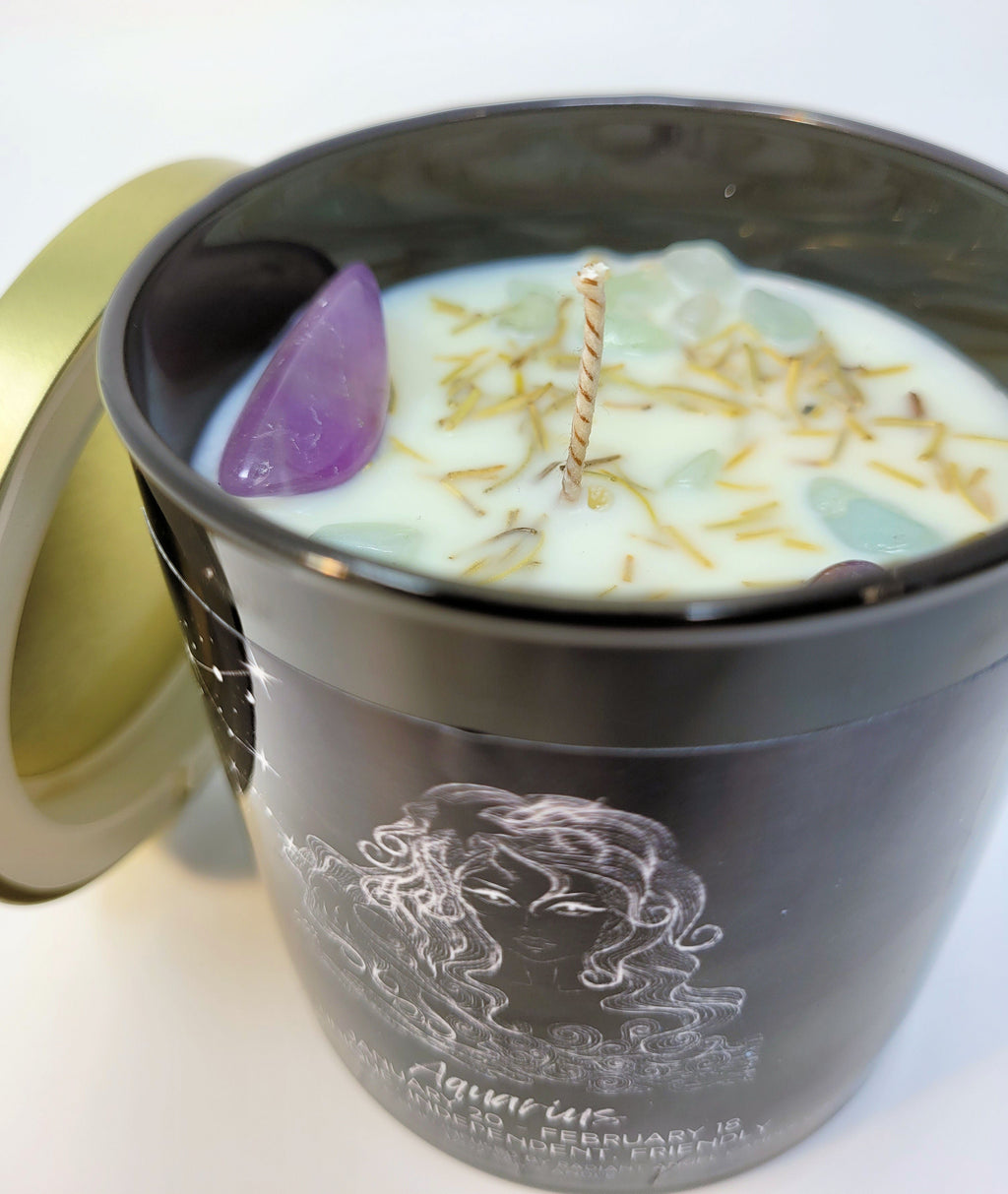 The Zodiac Goddess Line- Scented Crystal Candles | Candle | Wiccan Center