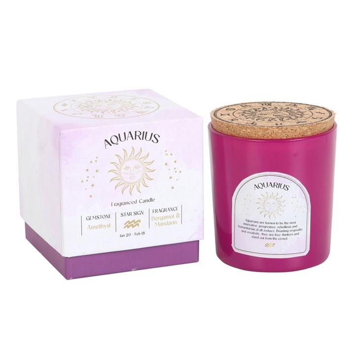Scented Zodiac Crystal Candle | | Wiccan Center