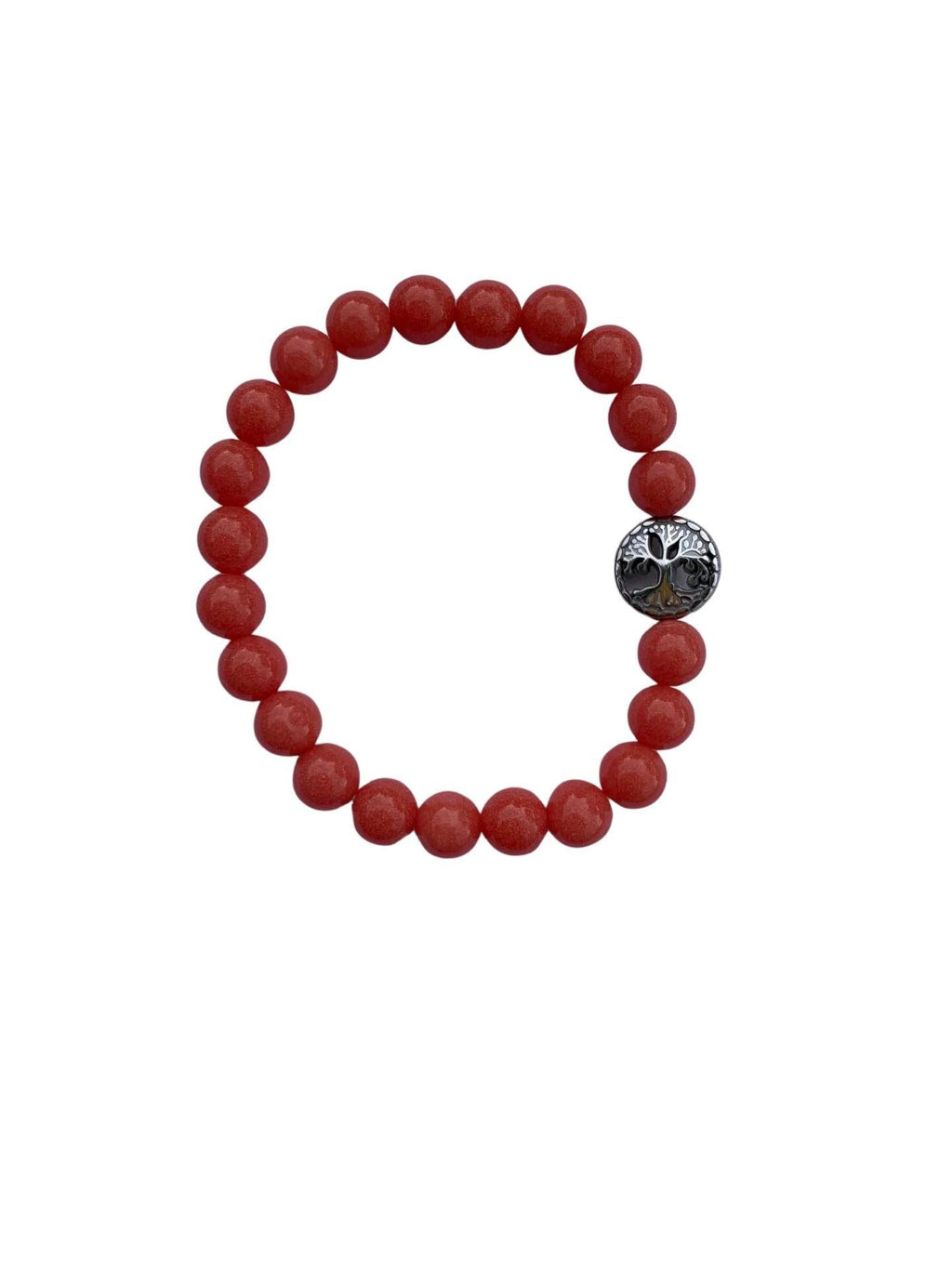 Aragonite Coral Bracelet 8 mm Round Beads - Naturally Glows in the Dark | Bracelets | Wiccan Center