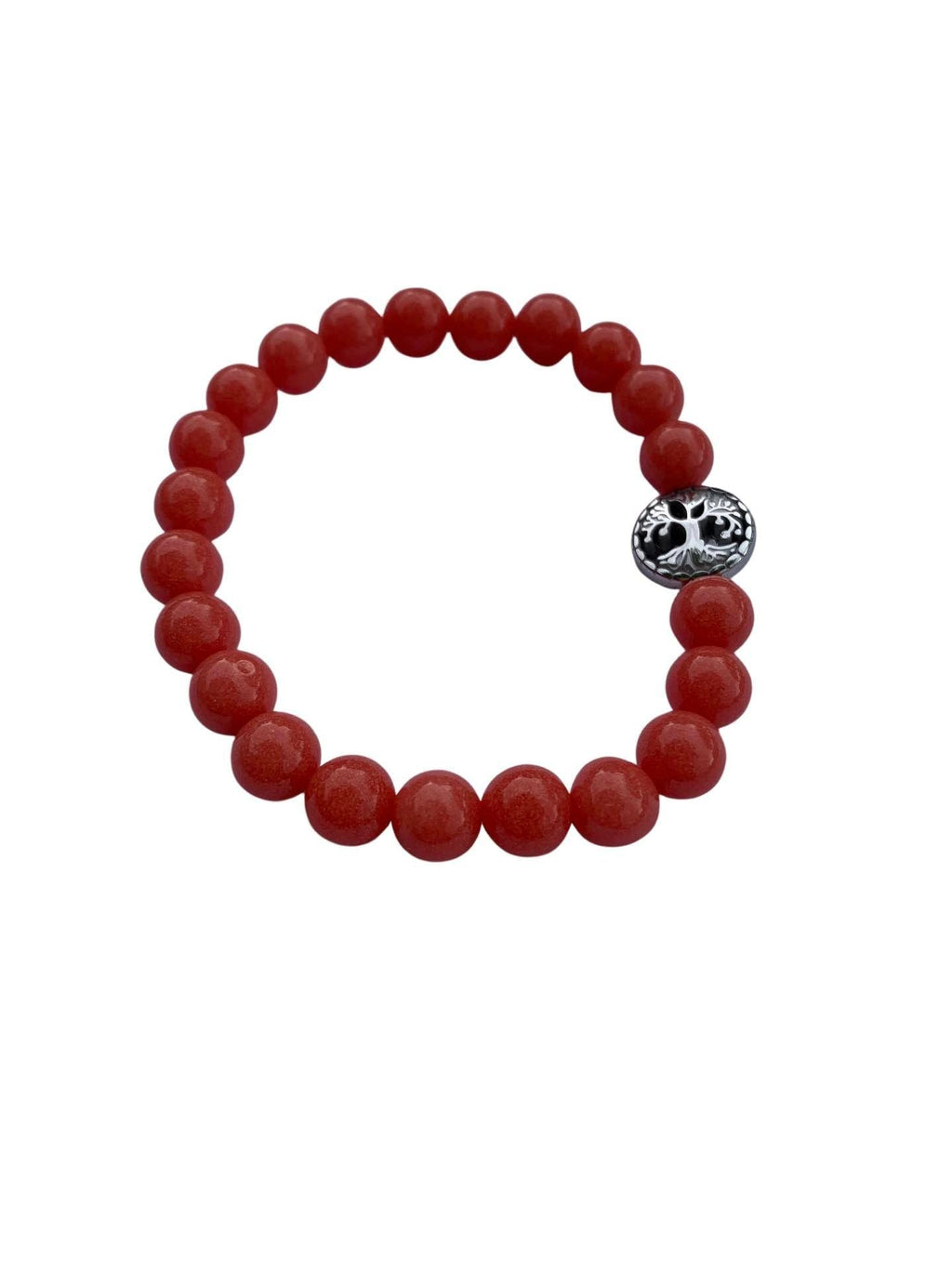 Aragonite Coral Bracelet 8 mm Round Beads - Naturally Glows in the Dark | Bracelets | Wiccan Center