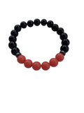 Aragonite Coral with Onyx Bracelet 8 mm Round Beads - Naturally Glows in the Dark | Bracelets | Wiccan Center