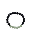 Aragonite Green/Yellow with Onyx Bracelet 8 mm Round Beads - Naturally Glows in the Dark | Bracelets | Wiccan Center