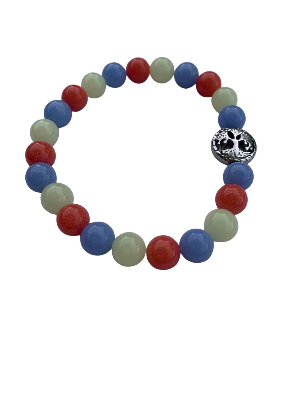 Aragonite Multi Bracelet 8 mm Round Beads - Naturally Glows in the Dark | Bracelets | Wiccan Center
