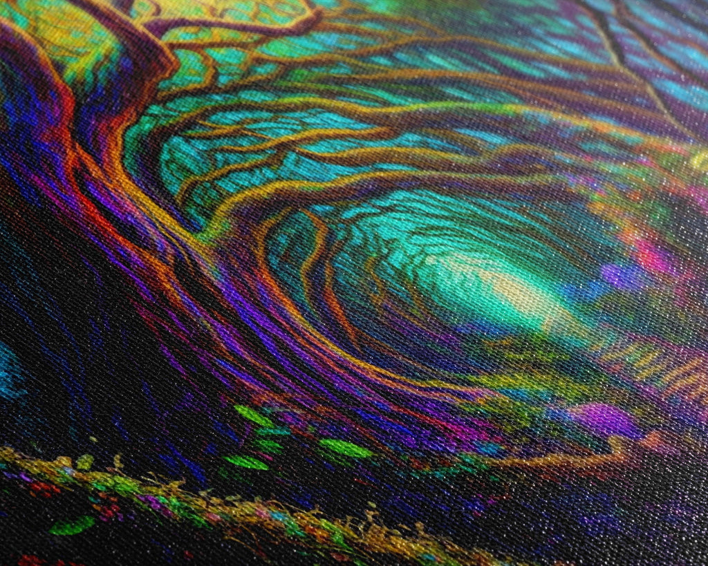 Fantasy wall art, canvas print, magical forest, fantasy landscape art, ready to hang wall art, magical glowing forest fantasy art | | Wiccan Center