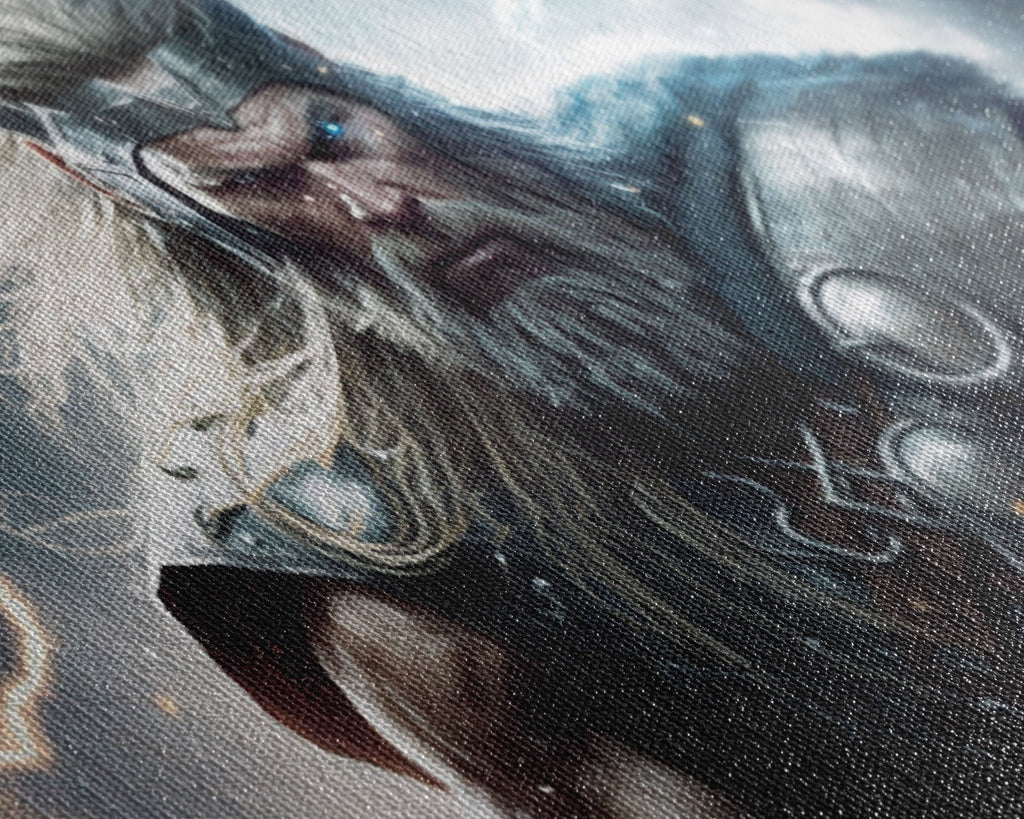Thor Art, God of Thunder, Framed Canvas Print, Norse Mythology Art, Fantasy Art | | Wiccan Center
