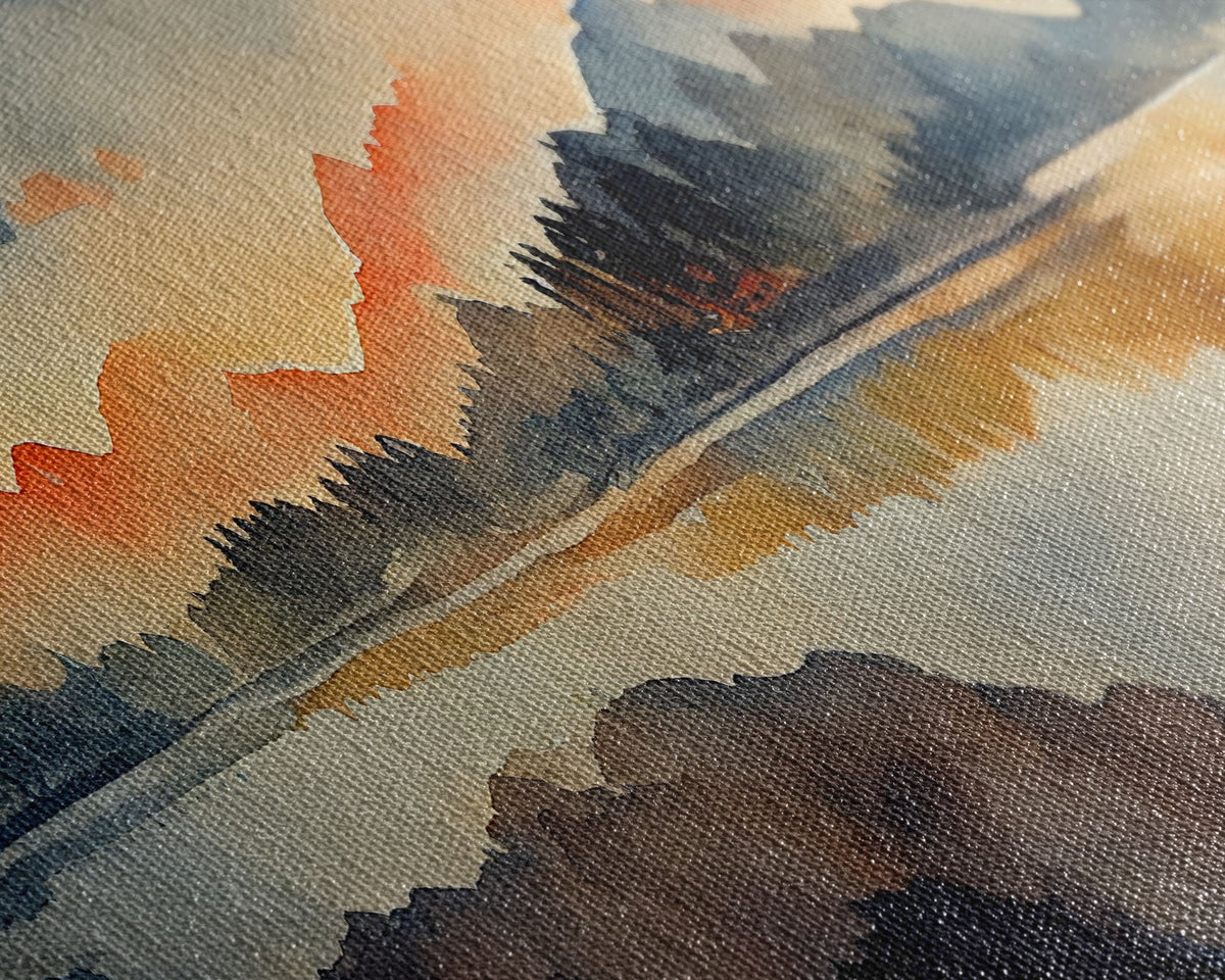 Watercolor painting of a forest fire, canvas print, landscape art | | Wiccan Center