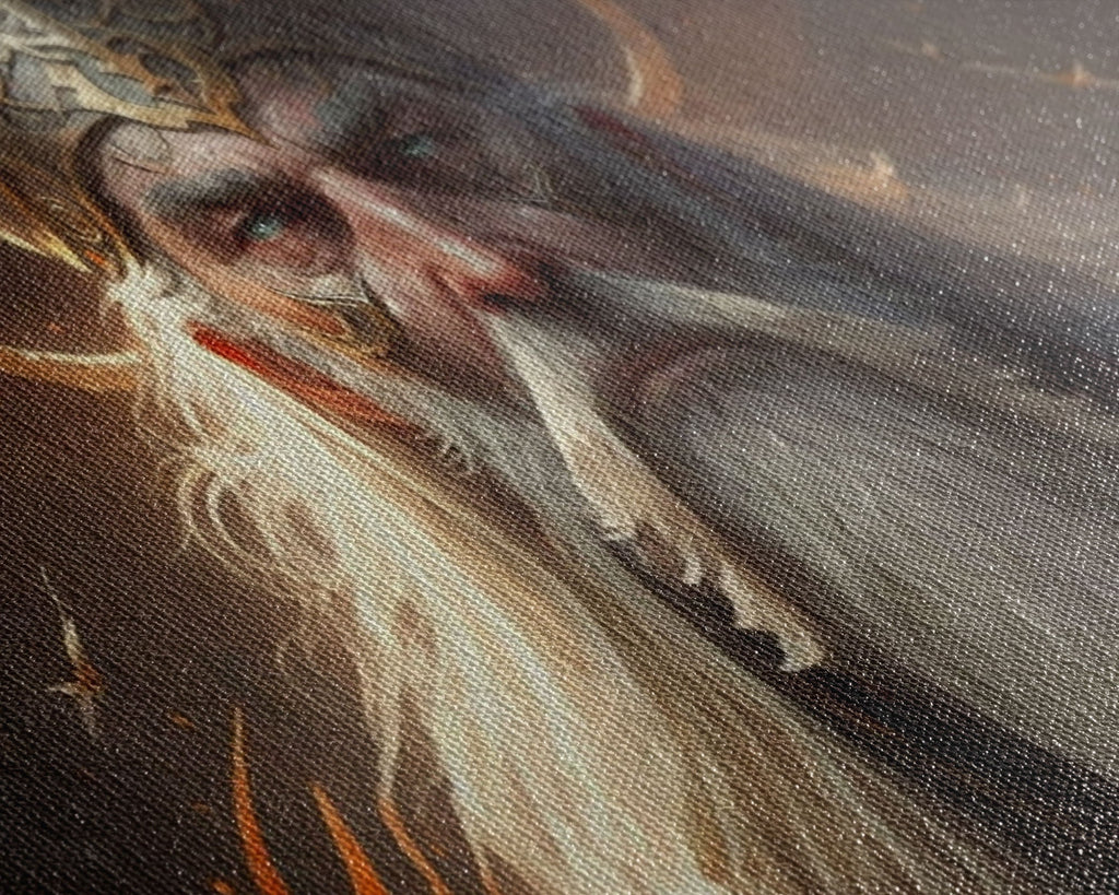 Panoramic Portrait of Odin, Norse Mythology Painting, Framed Wall Art, Man Cave Decor | | Wiccan Center
