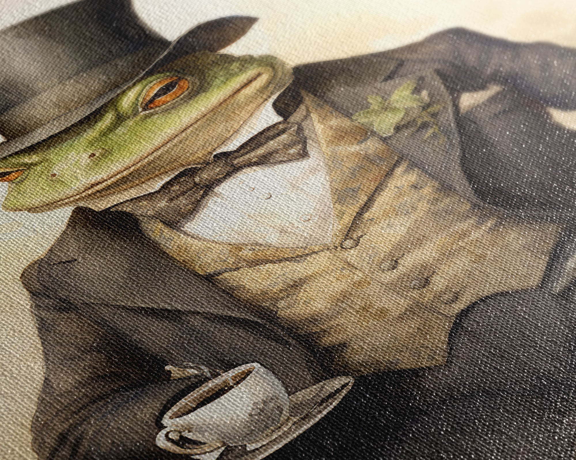 Le Business Toad, Victorian Toad Portrait, Vintage Style Animal Print Wall Art, Framed Canvas or Poster, Familiar Painting, Witchcraft Art | | Wiccan Center