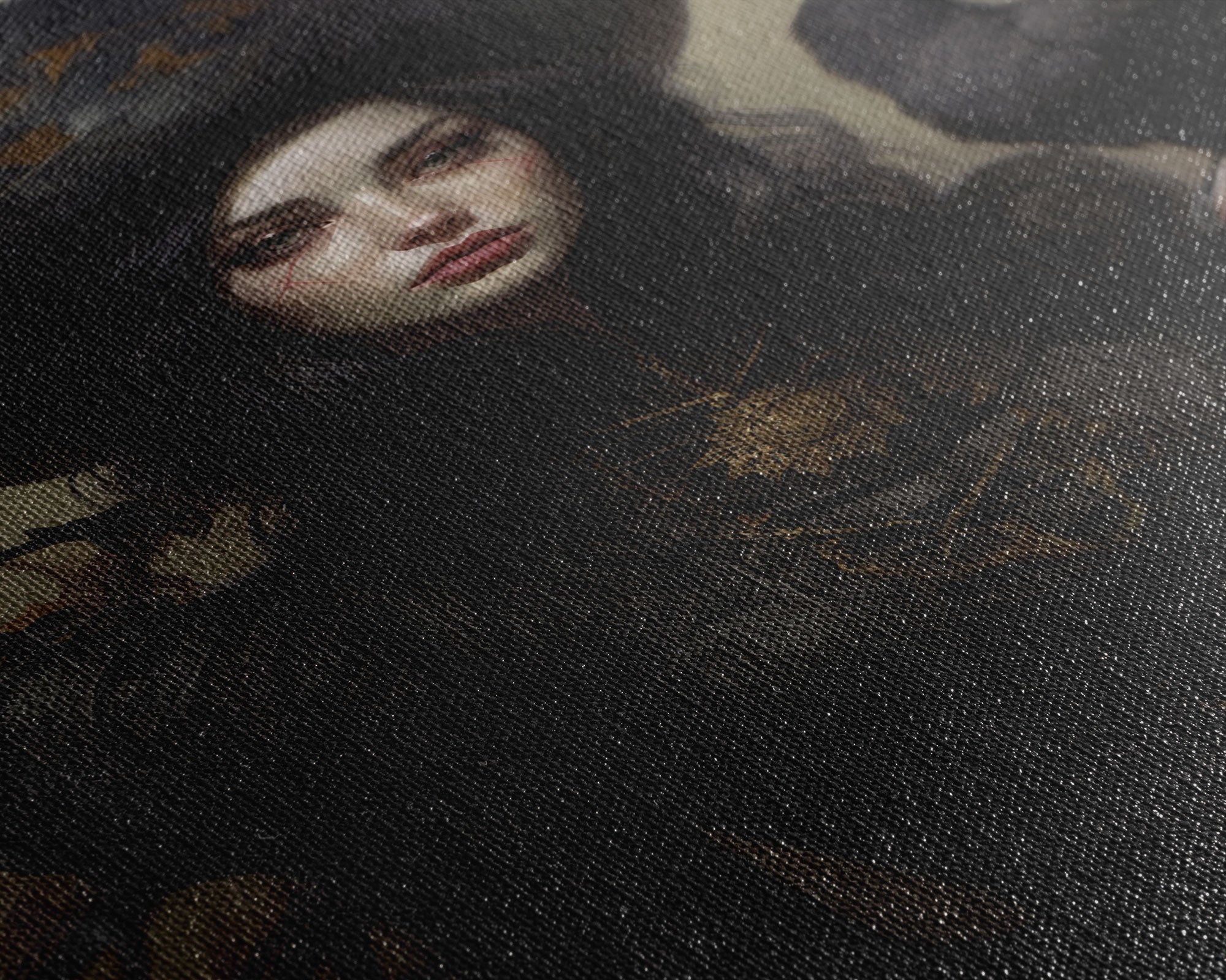 The Witch and Her Ravens, Framed Canvas, Oil Painting Print, Halloween Decor, Gothic Art, Dark Academia, Witchcraft Halloween Art | | Wiccan Center