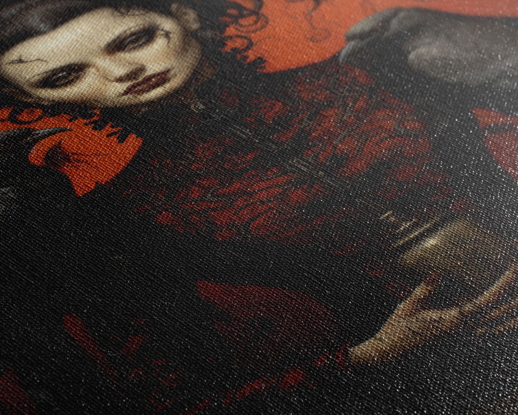 The Witch and Her Crows, Framed Canvas, Oil Painting Print, Halloween Decor, Gothic Art, Dark Academia, Witchcraft Halloween Art, Raven Art | | Wiccan Center
