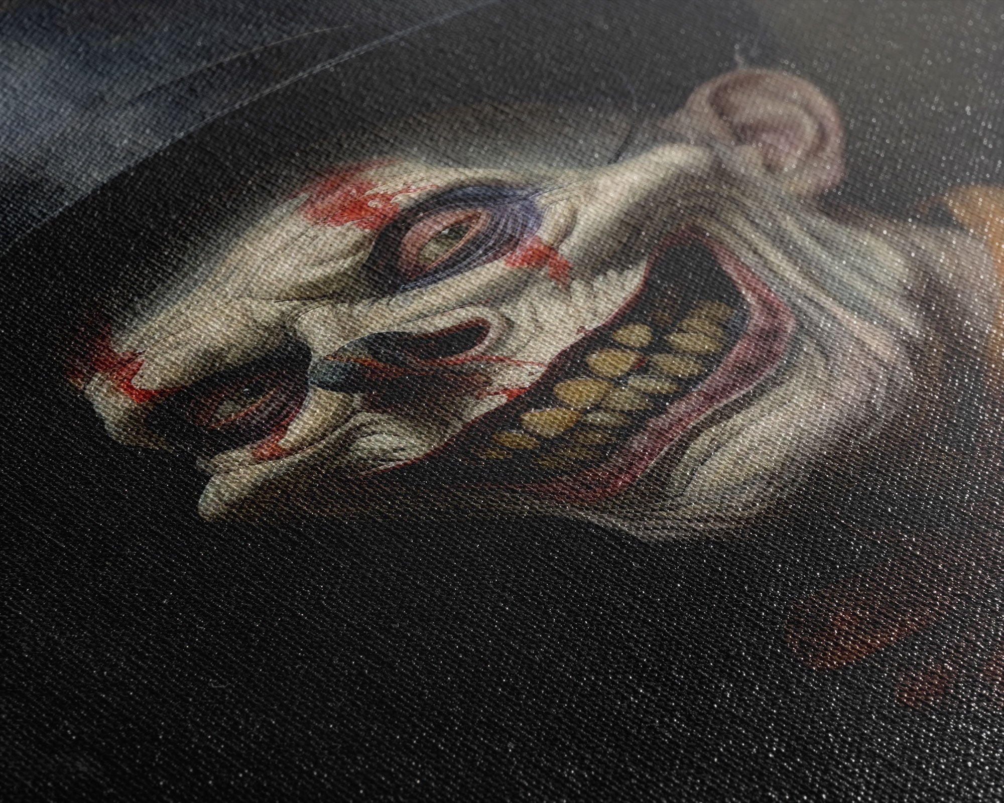 Creepy Clown Art Canvas Print, Victorian Horror Decor, Gothic Halloween Art, Framed Canvas, Halloween Canvas, Scary Wall Art, Unusual Decor
