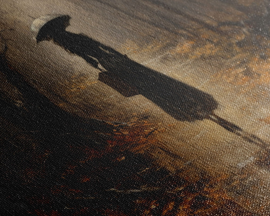Witch Walking In The Rain, Witch Print, Framed Canvas or Poster, Victorian Oil Painting, Dark Academia, Witchcraft Decor, Witchy Art | | Wiccan Center