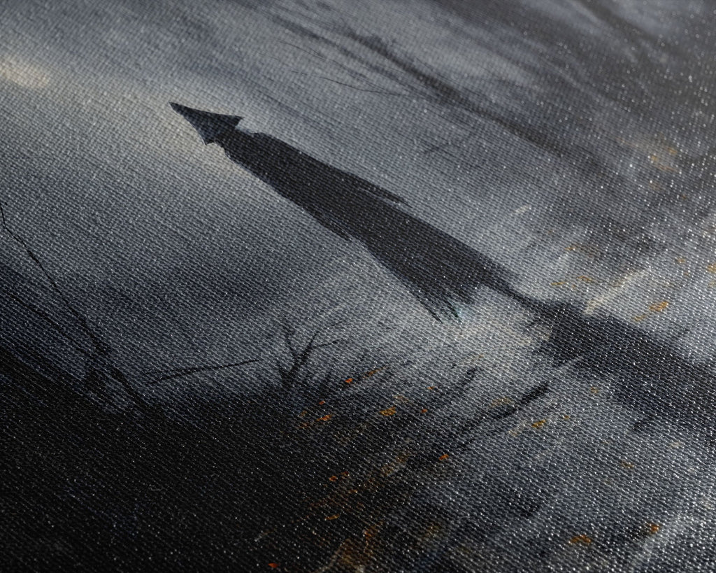 Witch Walking In The Rain Under A Full Moon, Witch Print, Framed Canvas or Poster, Victorian Oil Painting, Dark Academia, Witchcraft Decor | | Wiccan Center