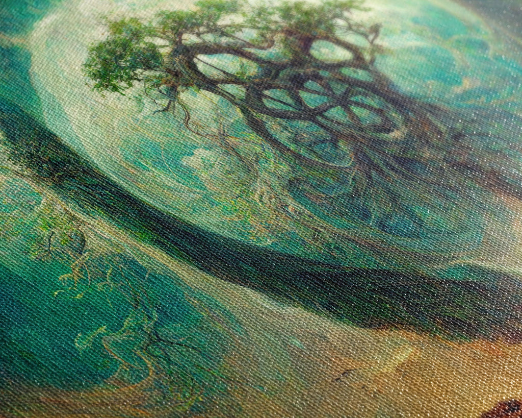 Yggdrasil Tree of Life, Nordic Viking Fantasy Art, Ready To Hang Canvas Print, Cool Living Room Wall Art Decor | | Wiccan Center