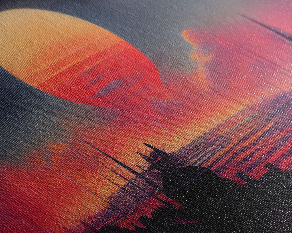 Haunted Sunset, Spooky Halloween Art, Gloomy Wall Decor, 3 Piece Canvas Decor, 3 Piece Wall Art, Ready To Hang Canvas Prints | | Wiccan Center