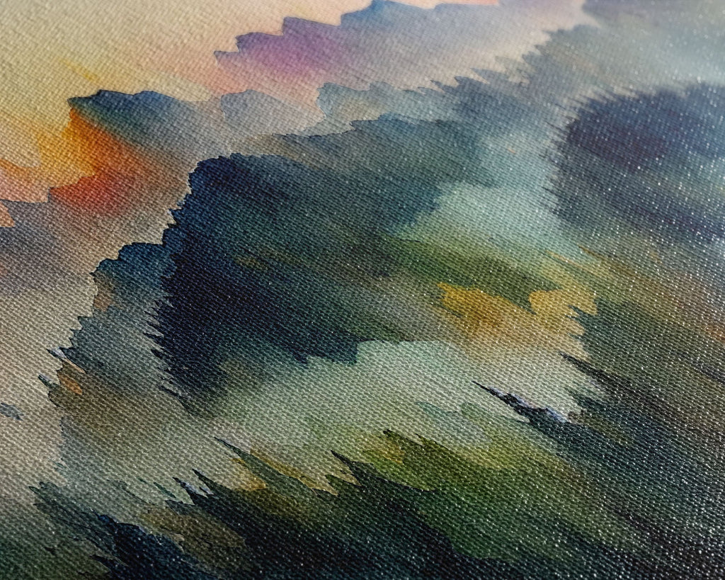 Dramatic Watercolor Sunset Landscape Abstract, Landscape Art, 3 Piece Canvas Decor, 3 Piece Wall Art, Ready To Hang Canvas Prints | | Wiccan Center