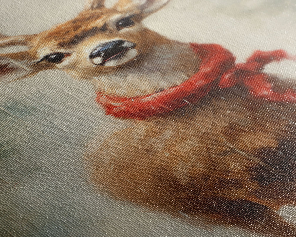 Cute Buck Dressed For Christmas, Christmas Decor, Woodland Animals, Christmas Wall Art, Winter Decor, Holiday Decor, Seasonal Decor