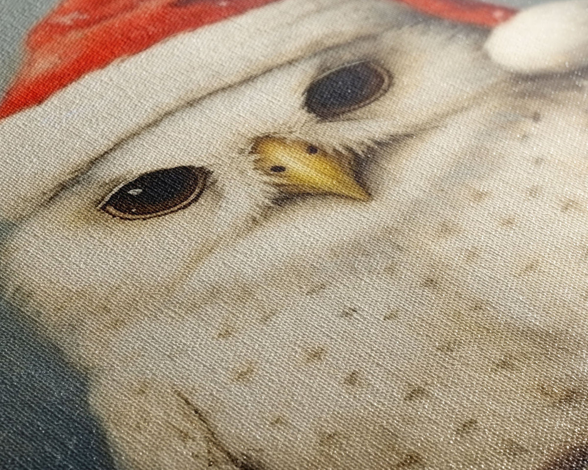 Silly Snow Owl Dressed For Christmas, Christmas Art, Christmas Decor, Christmas Wall Art, Farmhouse Christmas, Vintage Christmas, Owl Print