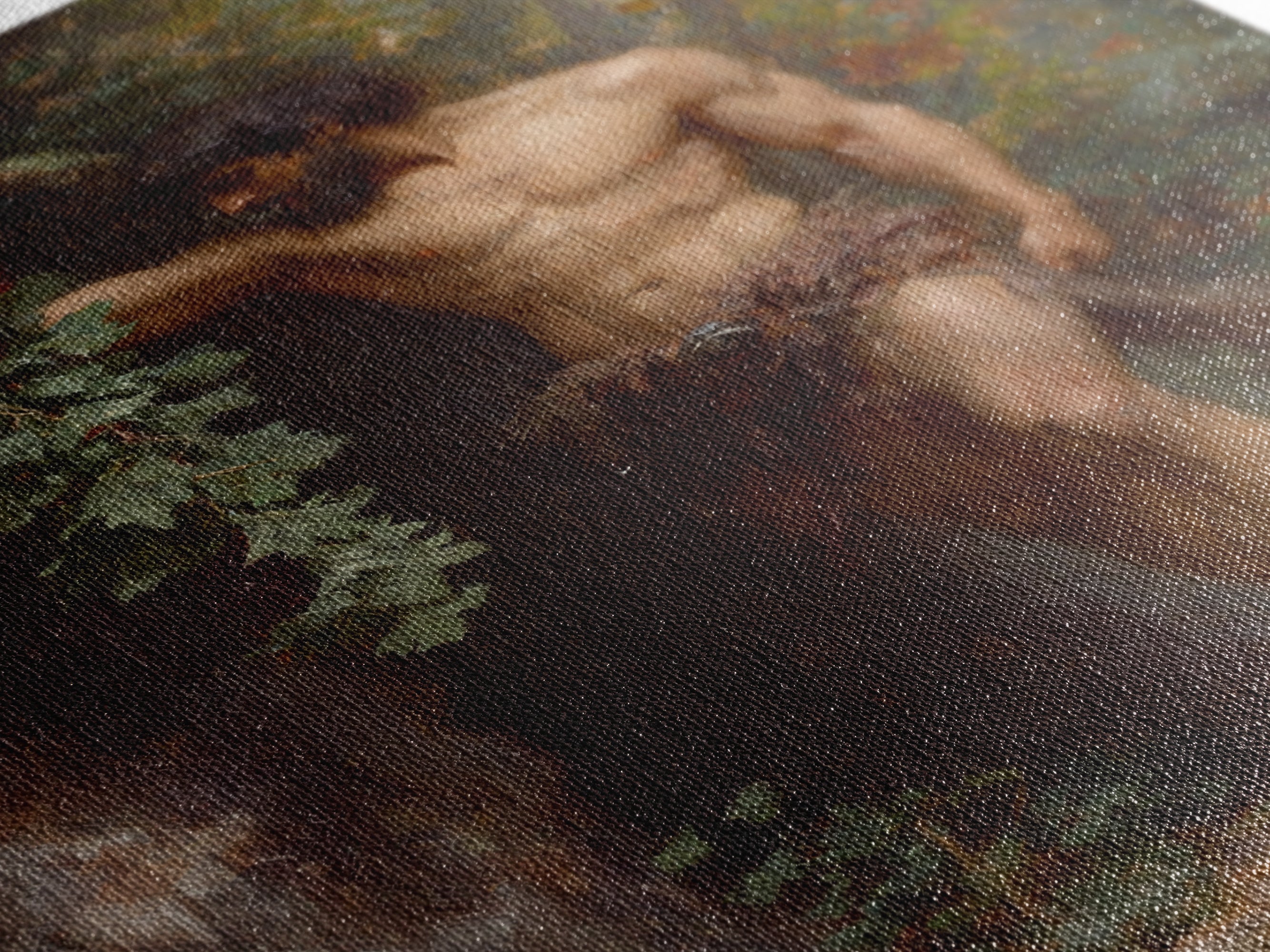 Painting of a Male Figure Canvas Print, Gothic Decor, Dark Academia / Macabre Wall Art, Original Satyr Painting