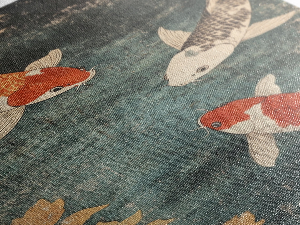 Wabi Sabi Koi Fish Print, Trendy Japanese Decor, Ocean Wall Art, Beach House Decor, Coastal Art Print, Coastal Wall Art, Koi Fish Painting