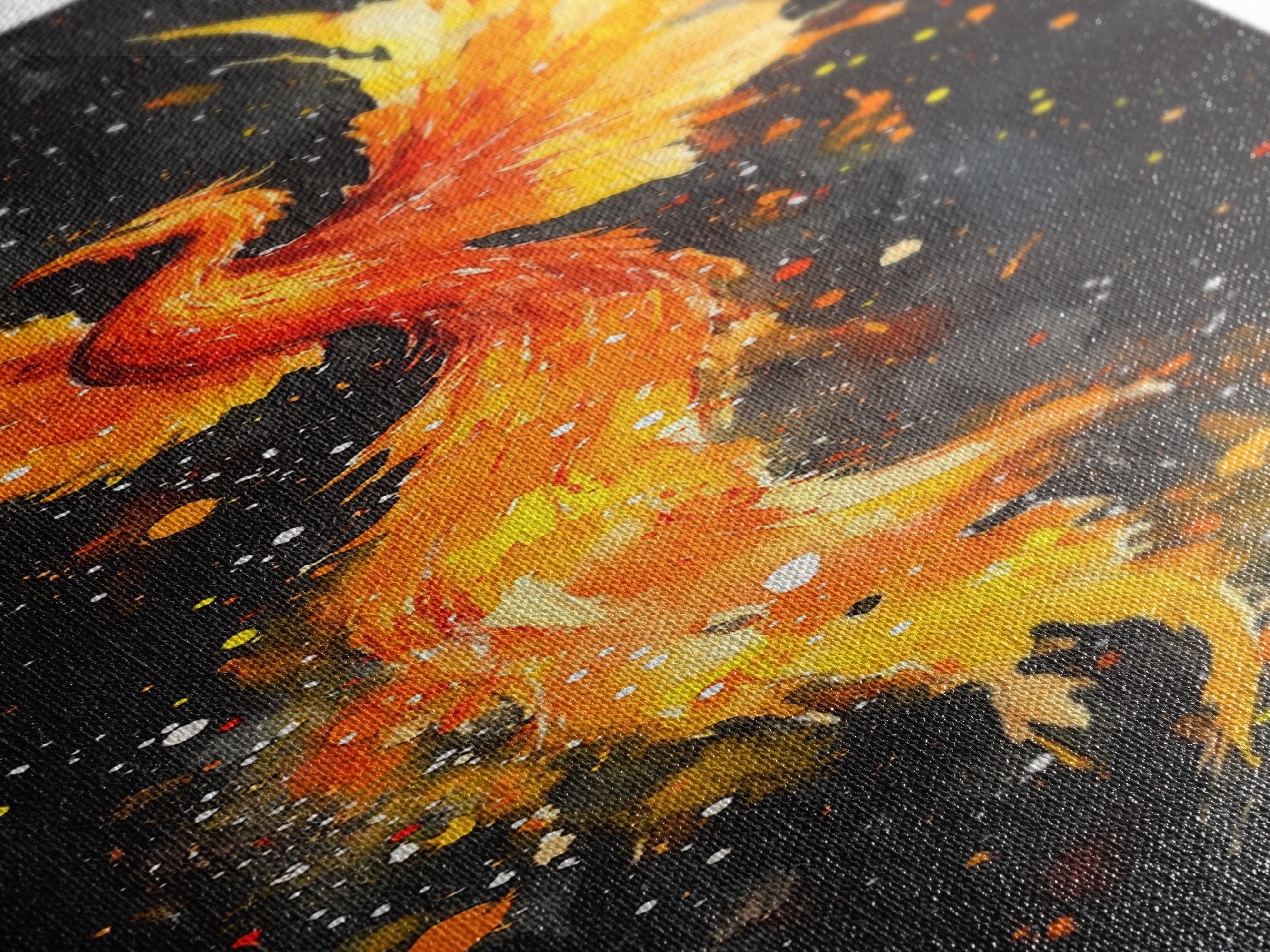 Colorful Phoenix Artwork Canvas Print, Framed Option, Cosmic Art for Bedroom Decor, Spiritual Wall Art, Mystical Bird Painting