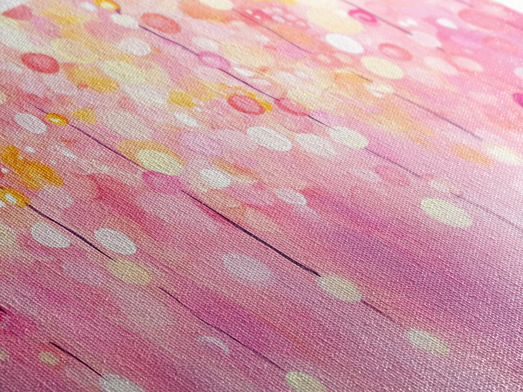 Magical Fairy Light Pink Abstract Canvas Print with Bokeh Lights, Ideal Whimsical Art for Living Room, Vertical Skinny Wall Art | | Wiccan Center