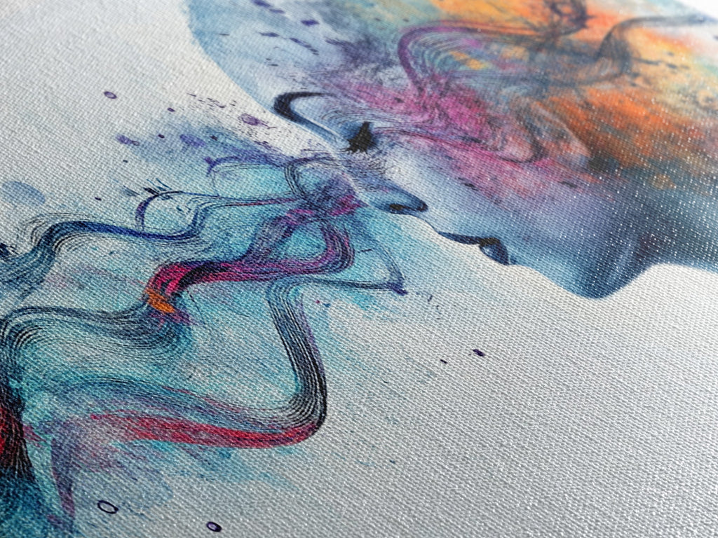 Vibrant Feminine Energy Canvas Print - Abstract Goddess Art Therapy Wall Decor - Whimsical Moody Brain Art for Home Office | | Wiccan Center