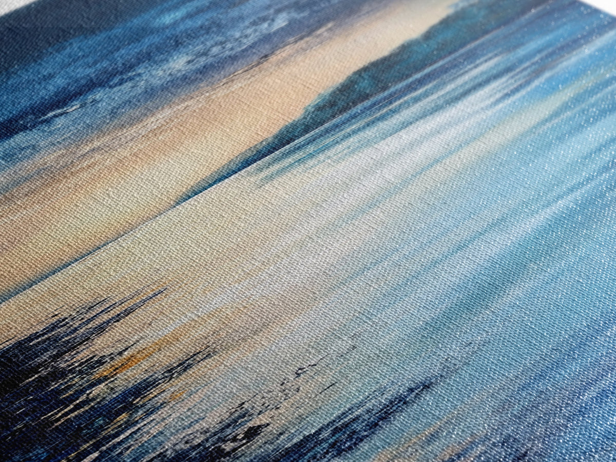 Sunset Over Water, Horizon Painting, Moody Art, Coastal Landscape Art, Guest Room Art, Nautical Decor, Canvas Print | | Wiccan Center