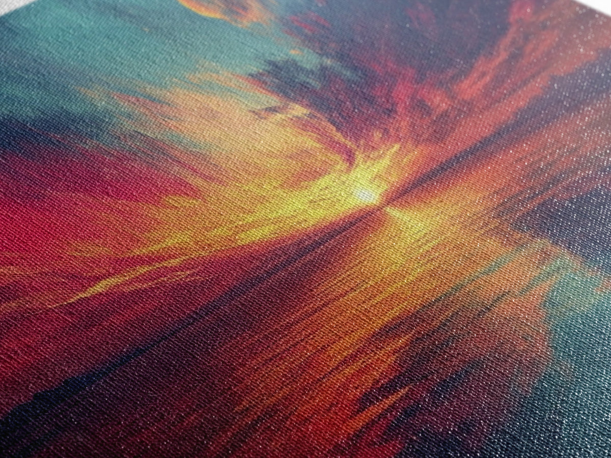 Cosmic Sunset, Dark Romance, Lofi Art, Moody Wall Art, Extra Wide Art, Above Couch Art, Framed Canvas Print, Bedroom Decor | | Wiccan Center