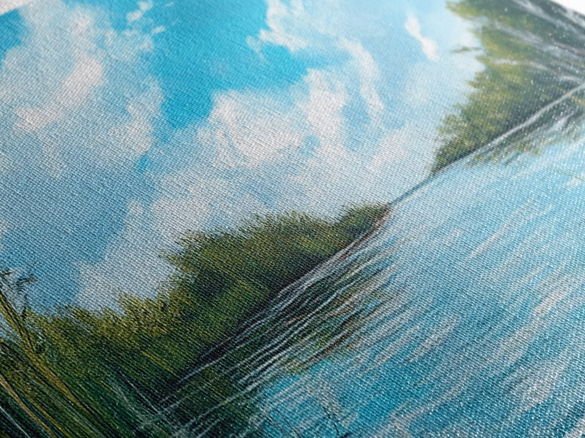 Tranquil River Landscape Art, Serene Water Painting, Nature Wall Decor, Blue Green Home Decor, Modern Office Wall Art | | Wiccan Center