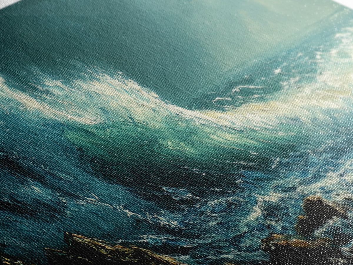 Dark Ocean Wave Canvas Print Dramatic Seascape Art, Coastal Wall Art, Stormy Water Painting, Nautical Home Decor, Large Wall Art | | Wiccan Center