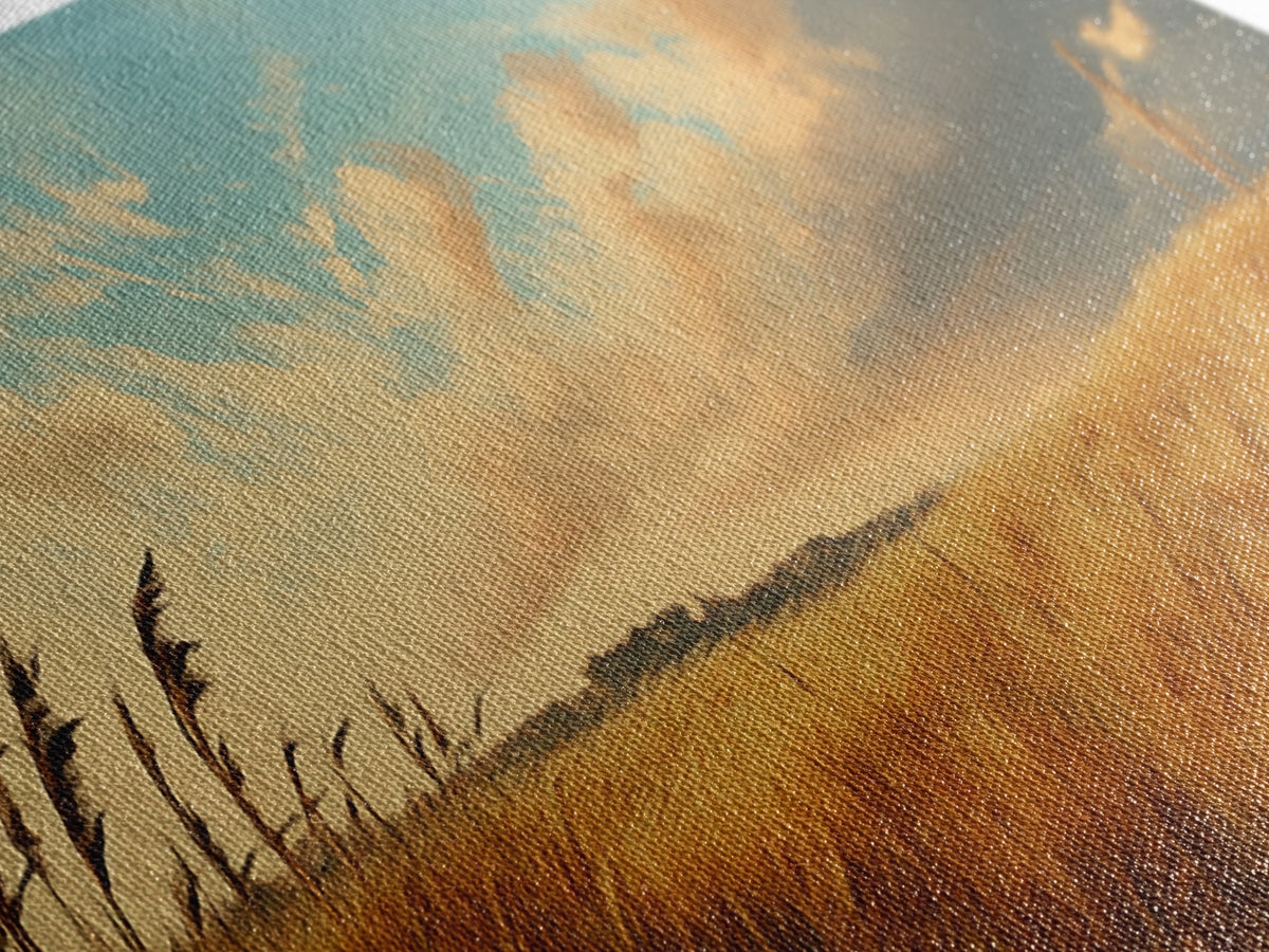 Golden Fields, Autumn Wind Art, Rustic Country Landscape, Farmhouse Home Decor, Living Room Art, Canvas Print, Framed Canvas Print | | Wiccan Center