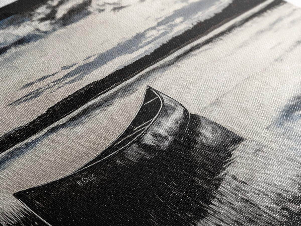 Still Water, Black and White Art, Reflection Canvas Print, Lake Scene Wall Art, Nature Decor, Peaceful Home Art, Framed Canvas Print | | Wiccan Center