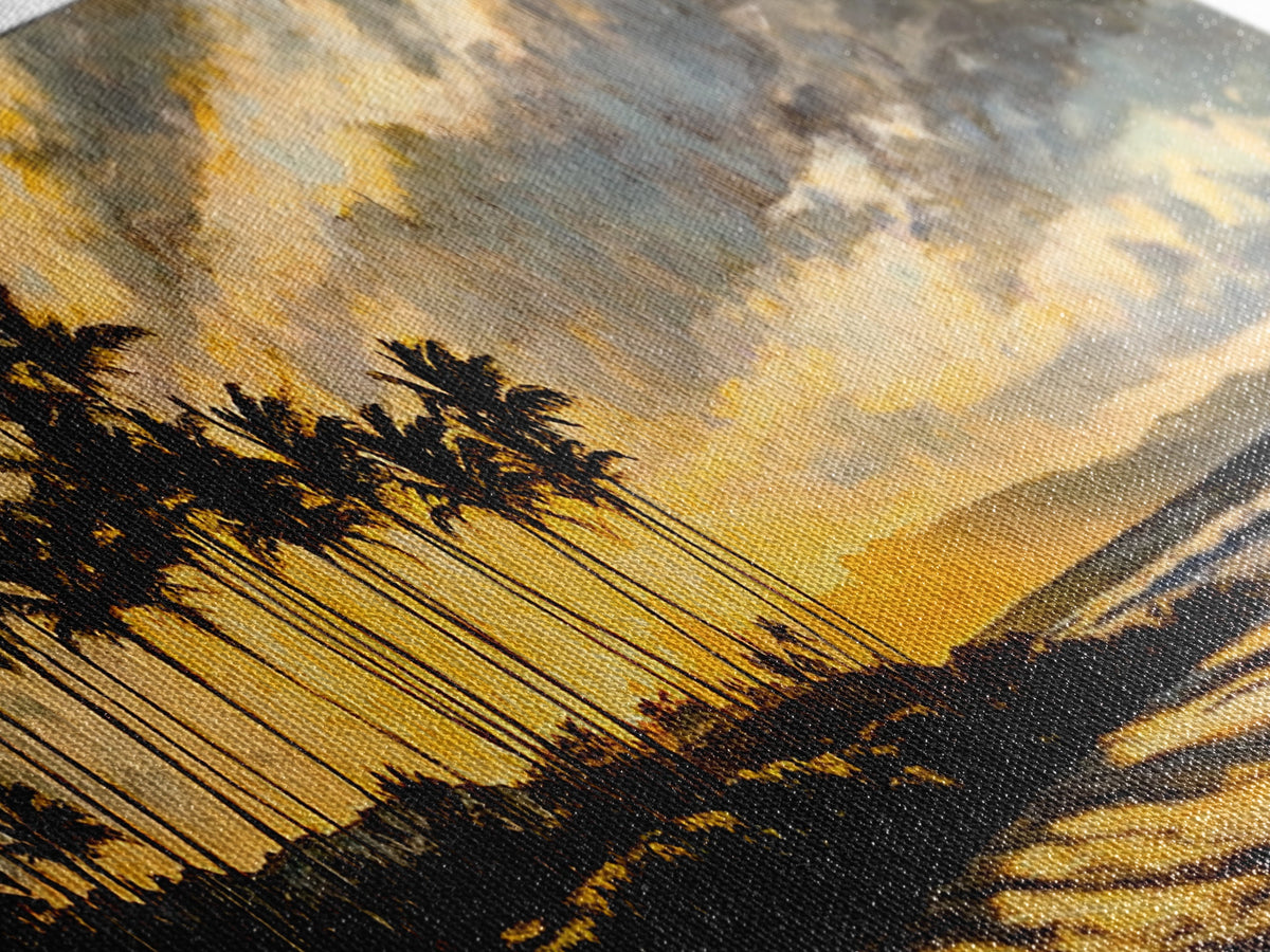 Golden Beach Sunset, Coastal Wall Art, Framed Canvas Print, Tropical Home Decor, Relaxing Seascape, Living Room Wall Art, Ocean Sunset Art | | Wiccan Center