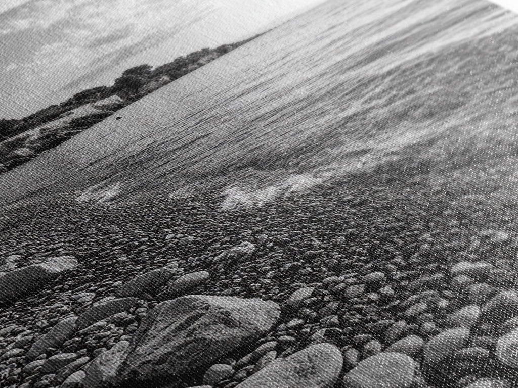 Pebble Beach, Tranquil Coastline, Coastal Stones, Sunrise Shore, Canvas Print, Bathroom Wall Art, Ocean Photography, Beach House Decor | | Wiccan Center