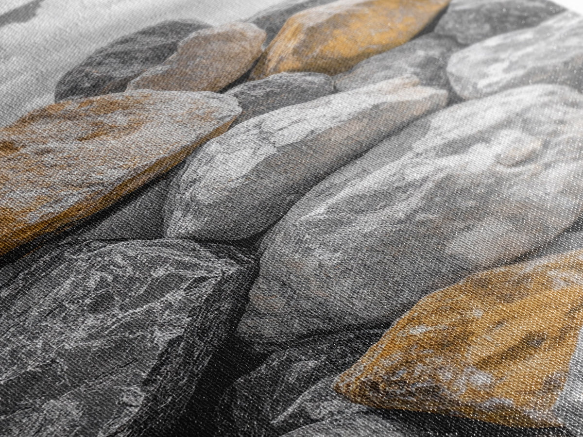 Golden Boulders, Earthy Texture, Nature Stones, Framed Canvas Print, Industrial Office Wall Art, Minimalist Landscape, Rock Photography | | Wiccan Center