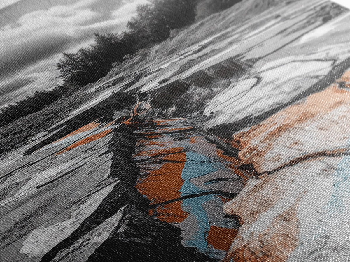 Cracked Earth, Desert Scene, Color Splash Photography, Framed Canvas Print, Modern Nature Wall Art, Industrial Decor, Earth Tones | | Wiccan Center