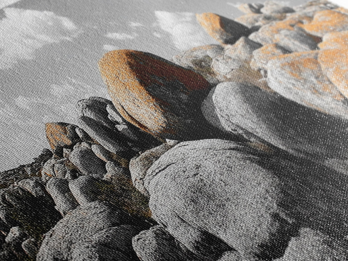 Granite Boulder Field, Orange Lichen Rocks, Desert Rockscape, Canvas Print, Natural Earth Decor, Living Room Wall Art | | Wiccan Center
