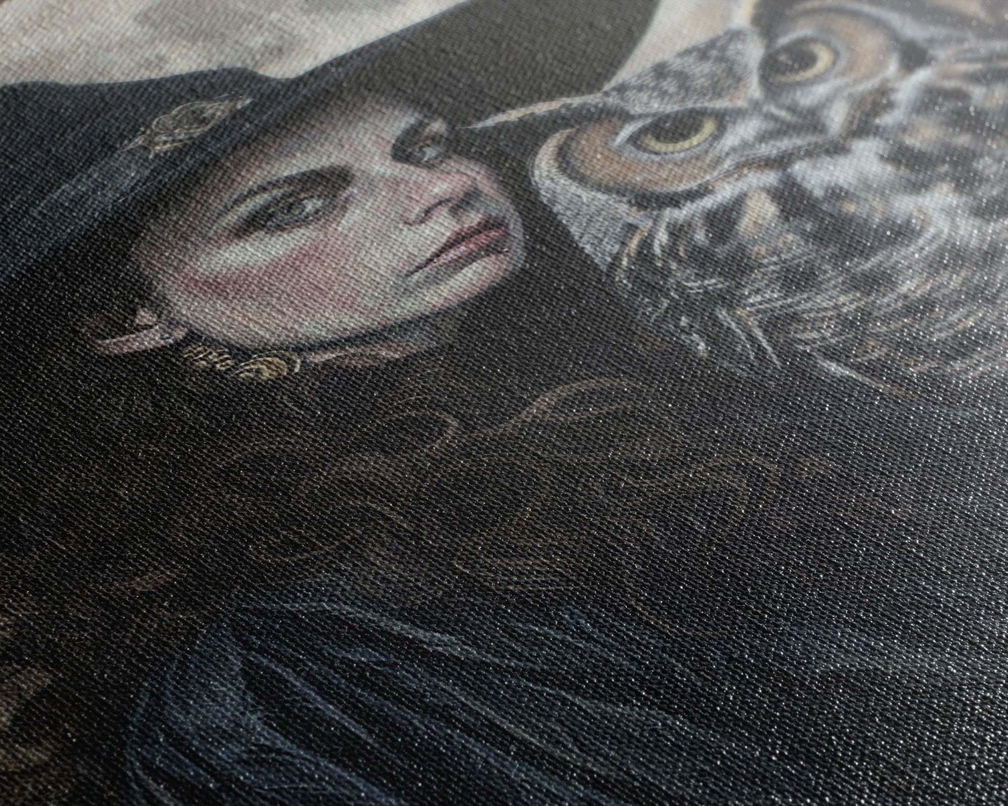 Witch with Wise Owl Under Full Moon, Framed Canvas Print, Mystical Witchcraft Art, Witch and Owl, Spooky Home Decor, Halloween Wall Art | | Wiccan Center