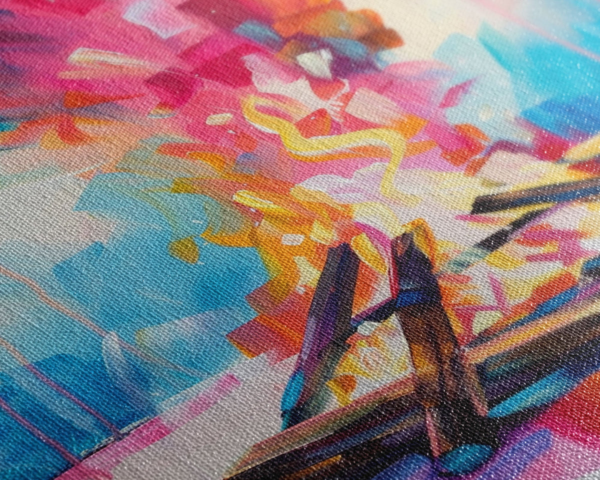 Abstract Campfire Framed Canvas Print - Colorful Fire Wall Art, Living Room Decor, Modern Artwork, Unique Nature Art for Bedroom and Office | | Wiccan Center