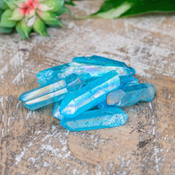Aqua Aura Quartz Crystal Point | Crystals | Wiccan Center