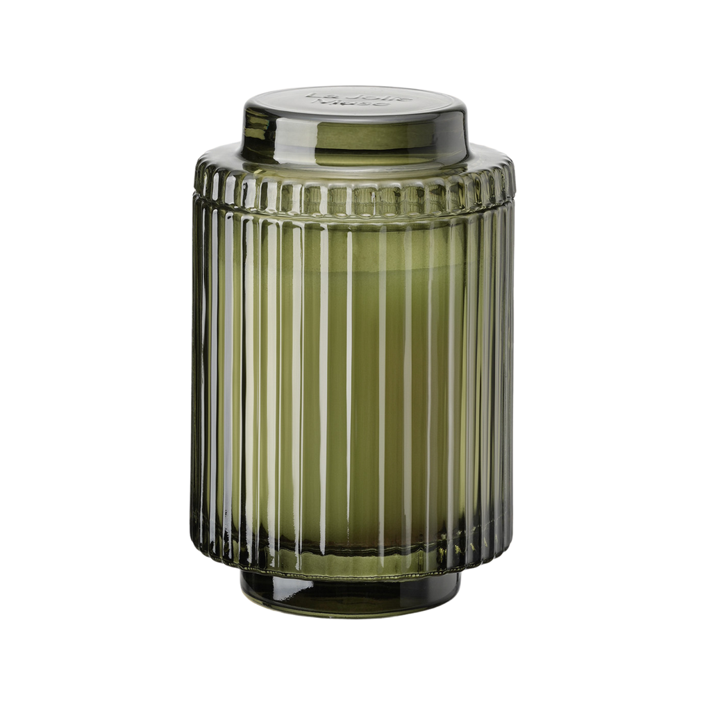 Aurélie Reeded Glass Candle: Mandarin Matcha (M)
